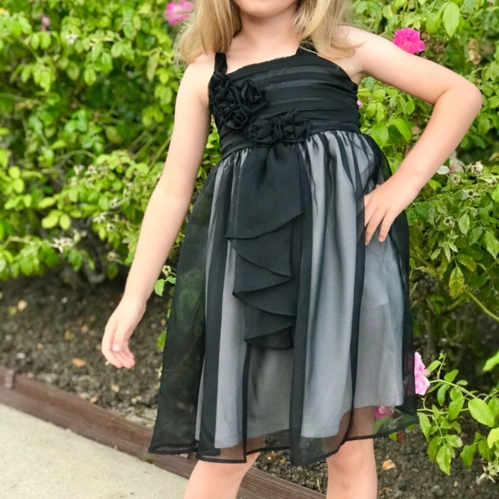 Isobella & Chloe black chiffon dress